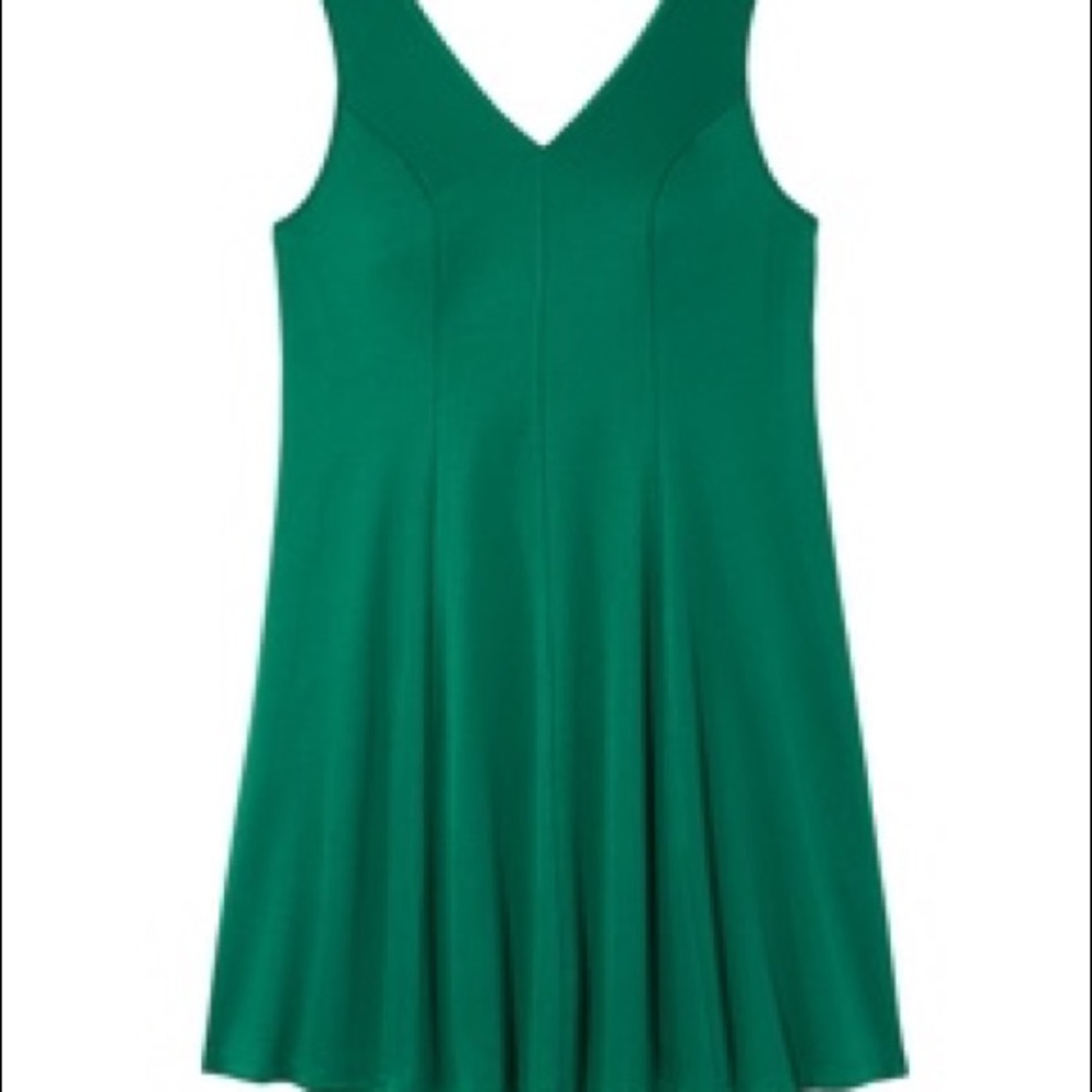 Hunter Green V Neck Dress